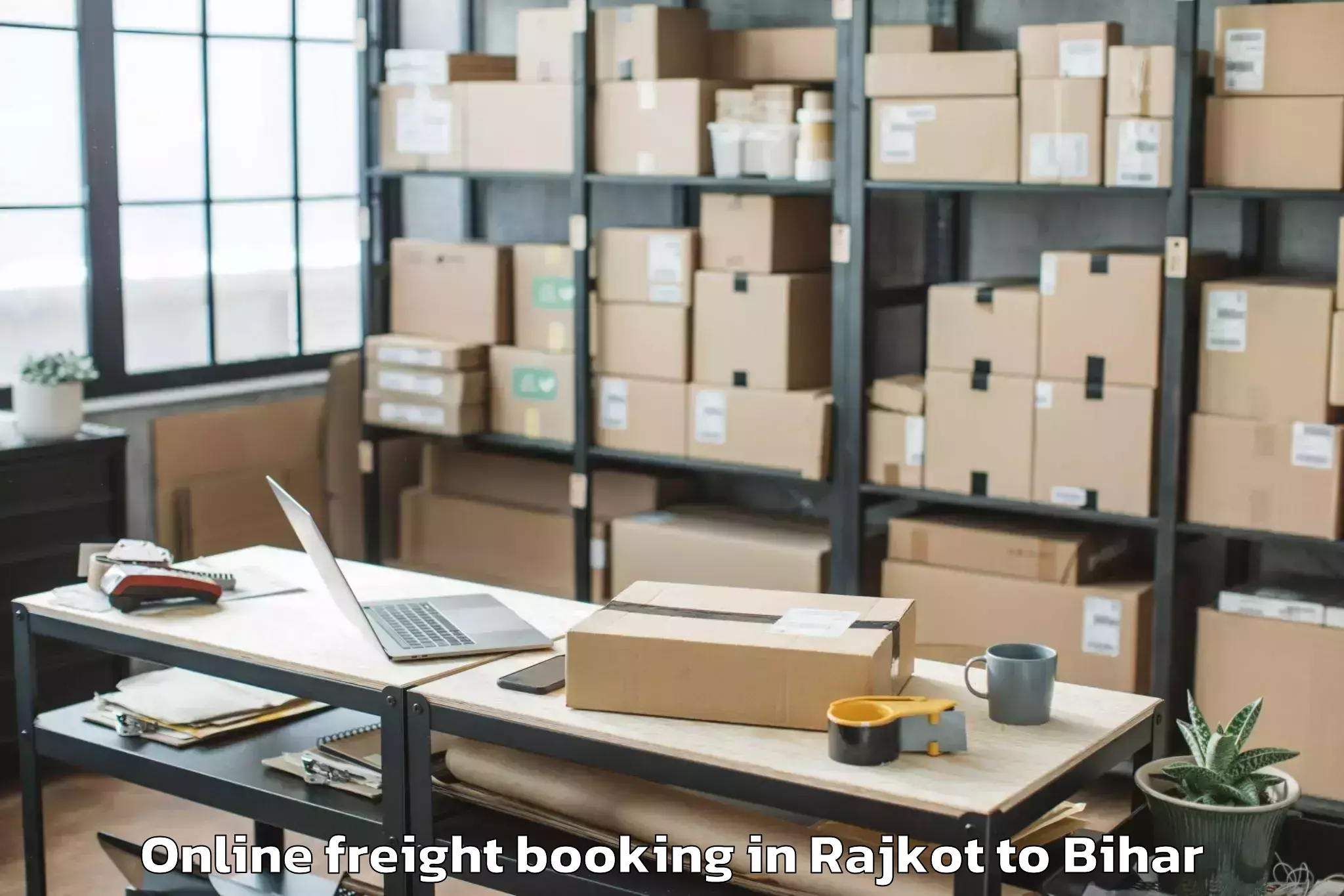 Top Rajkot to Alamnagar Online Freight Booking Available